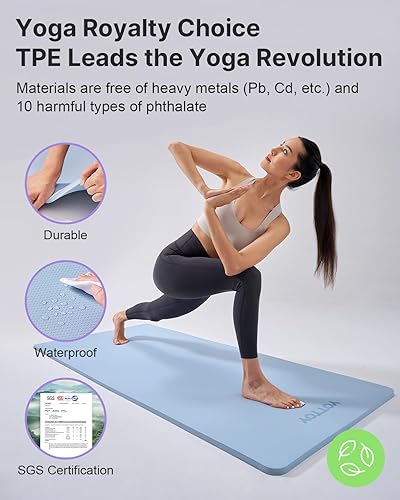 Miniatura 5 de YOTTOY Tapete de yoga extra grueso (12 pulgada), tapete profesional de TPE para ejercicio, tapete de entrenamiento antideslizante para yoga,