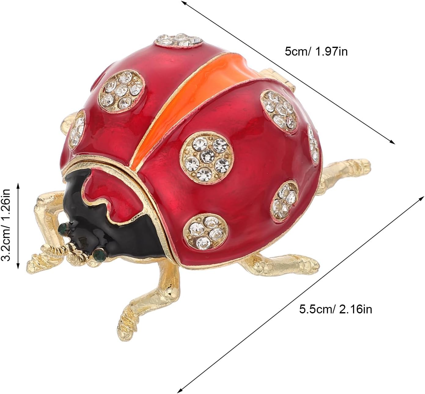 MAGICLULU Enamel Ladybug Trinket Box, Mini Hinged Jewelry Case for Women image 2