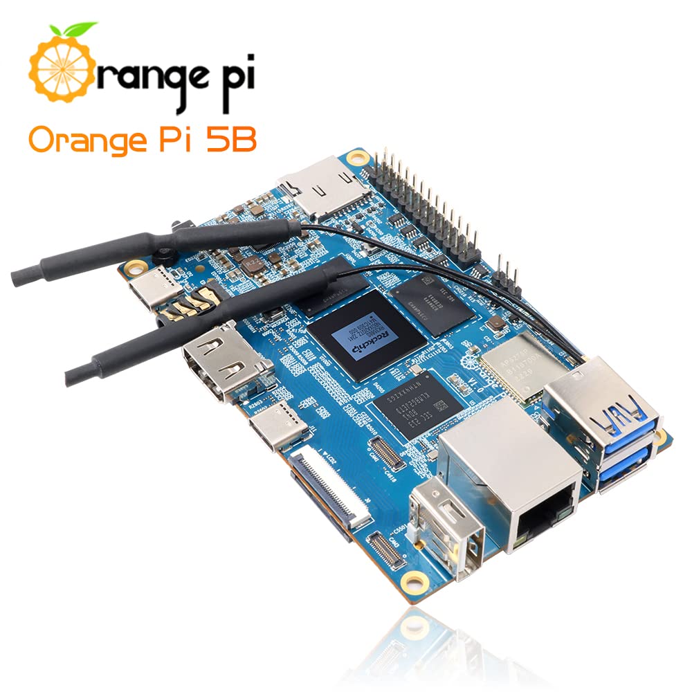 Orange Pi 5B 16GB Rockchip RK3588S with 256GB eMMC 8 Core 64 Bit Wi-Fi6, BT5.0 Single Board Computer, 2.4GHz Frequency Open Source Board Run Orange Pi OS,Android,Debian,Ubuntu (Pi 5B 16G256G)