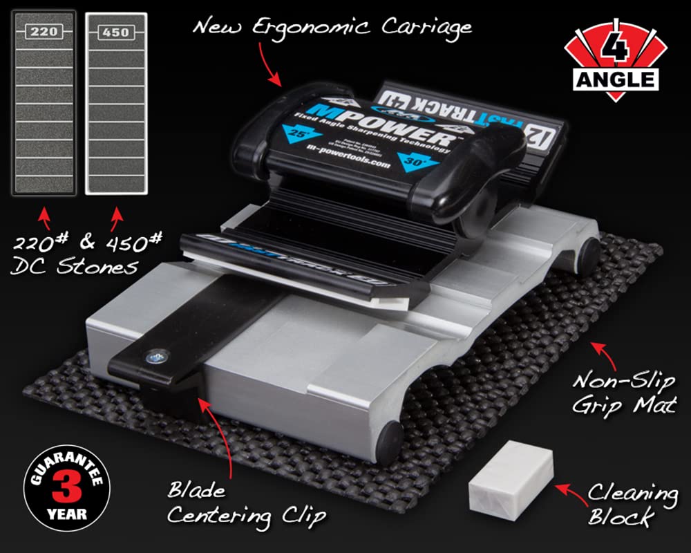 MPOWER Chisel Sharpening Jig with Fixed Honing Angles Diamond