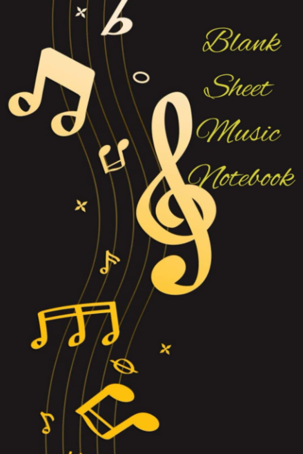 Blank sheet music notebook, journal, Music manuscript, 50 pages, white paper