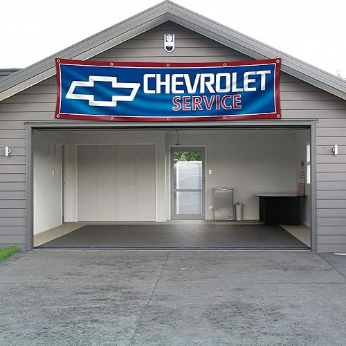 Miniatura 2 de Chevrolet Service Banner - Bandera de mecánico (2 x 8 pies, resistente, poliéster 150D duradero), 10 ojales de latón para habitación al aire libre,