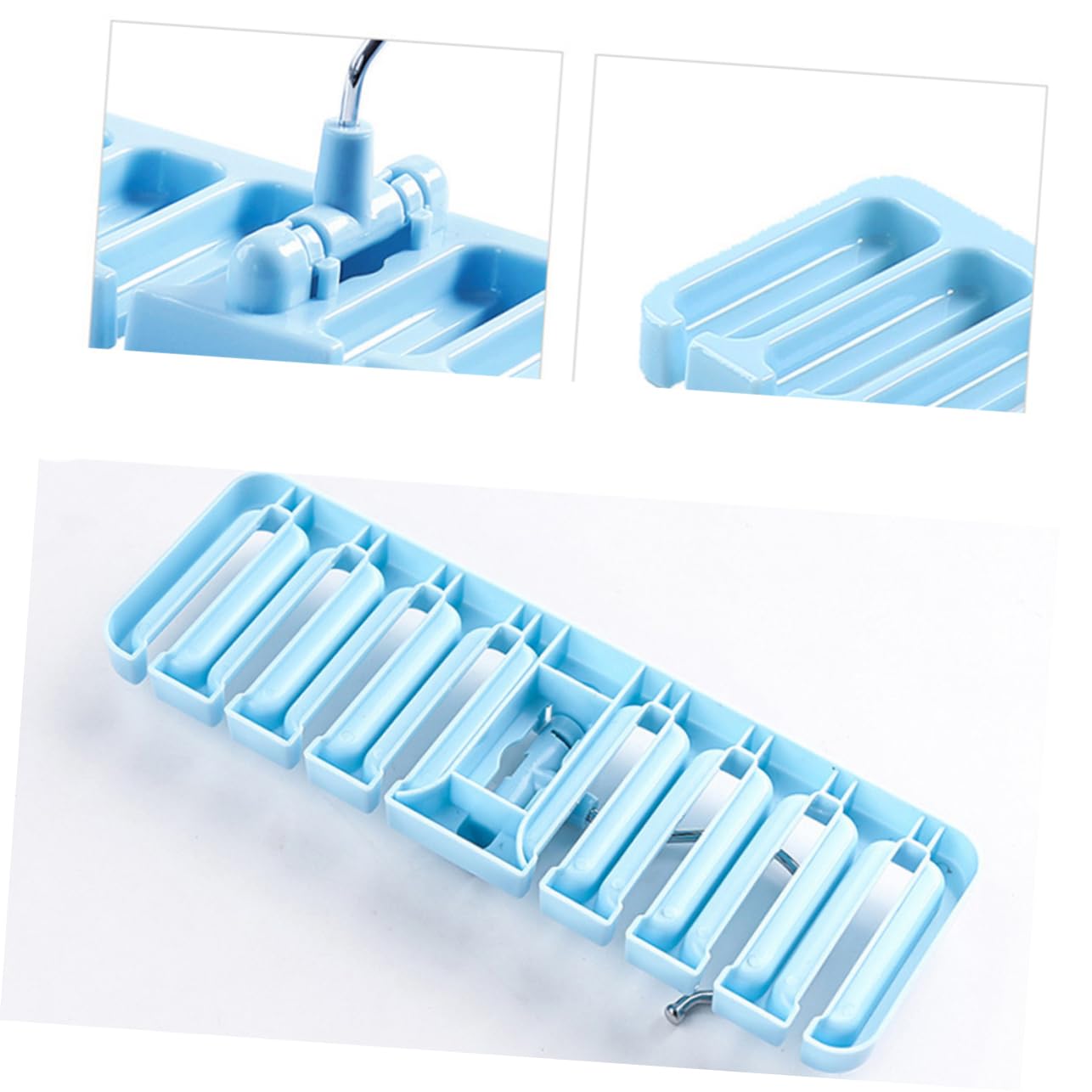 SOESFOUFU Multifunctional Necktie Hanger Rack Sky Blue Slip Organizer for Ties and Belts Compact Closet Storage Holds Up to Ties Fits Standard Closet Rods
