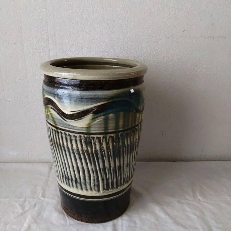 小石原焼　⭐︎傘立て　飛び鉋　睡蓮鉢　メダカ鉢　刷毛目 Amazon.co.jp: 小鹿田焼 傘立て 睡蓮鉢 メダカ鉢 小石原焼 刷毛目 飛び