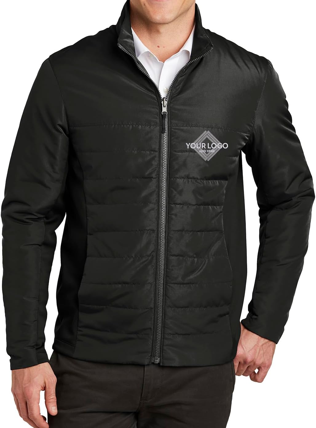 INK STITCH Men J902 Custom Embroidery Add Logo Texts Insulated Puffer Jackets