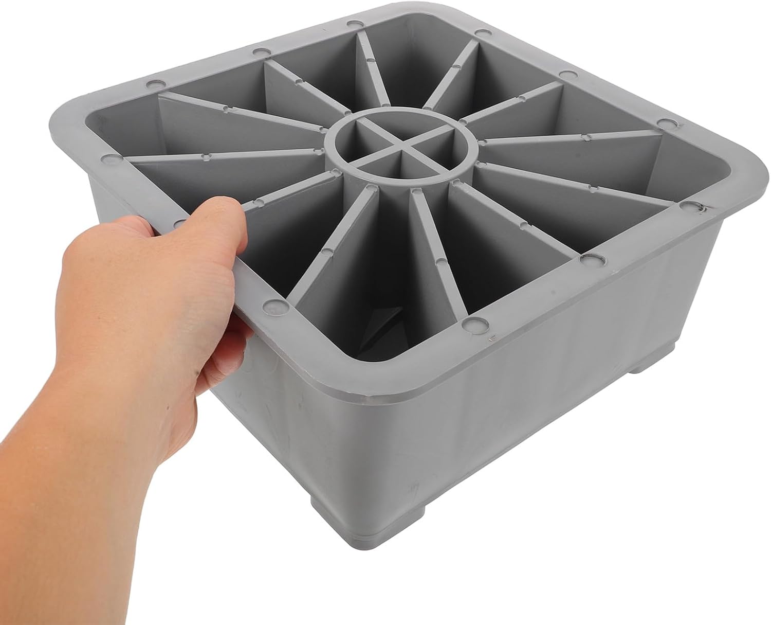 PRETYZOOM RV Trailer Jack Block: RV Leveling Pad - Nonslip Camper Stabilizer Block for Travel Trailer Outdoor Camping and Parking - Grey