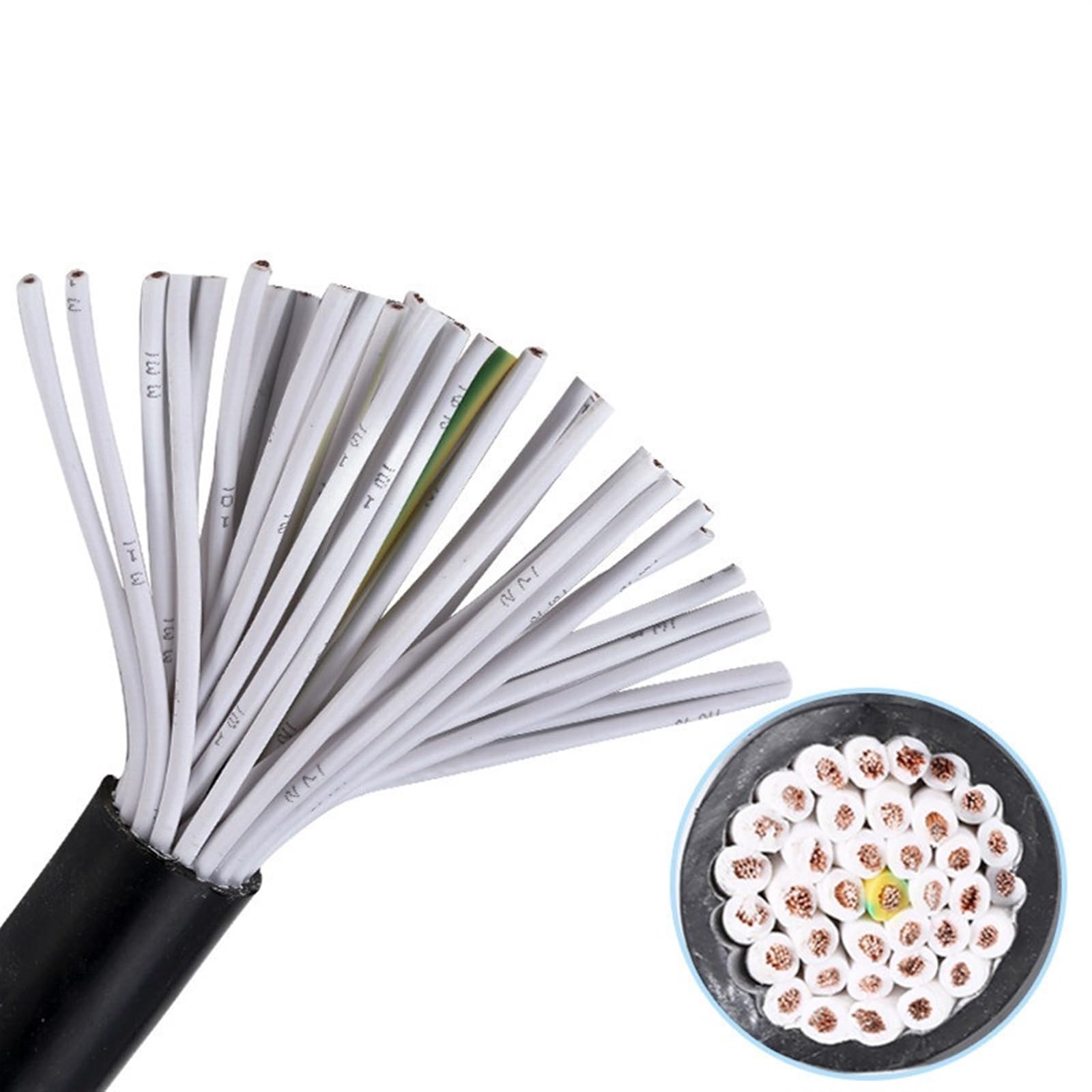 Cavo elettrico, Cavo di controllo multi-core con guaina morbida nera Cavo da 40 core da 0,2 mm a 0,75 mm(40 Cores 0.5mm)