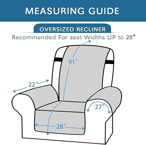 Miniatura 2 de H.VERSAILTEX Fundas acolchadas de terciopelo grueso para silla reclinable, funda de sillón reclinable, funda de sofá reclinable con respaldo