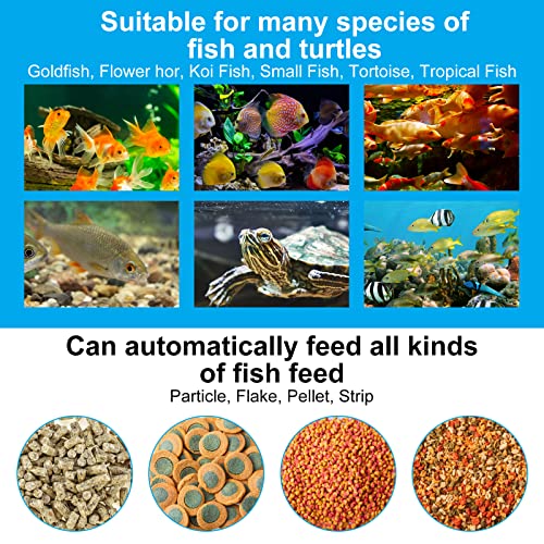QUUREN Automatic Fish Feeder Smart Timer Fish Feeder Automatic Dispenser with 210ML and 100ML Fish Food Dispenser Box Moisture-Proof Automatic Fish Feeder for Aquarium or Small Fish Turtle Tank - Image 6