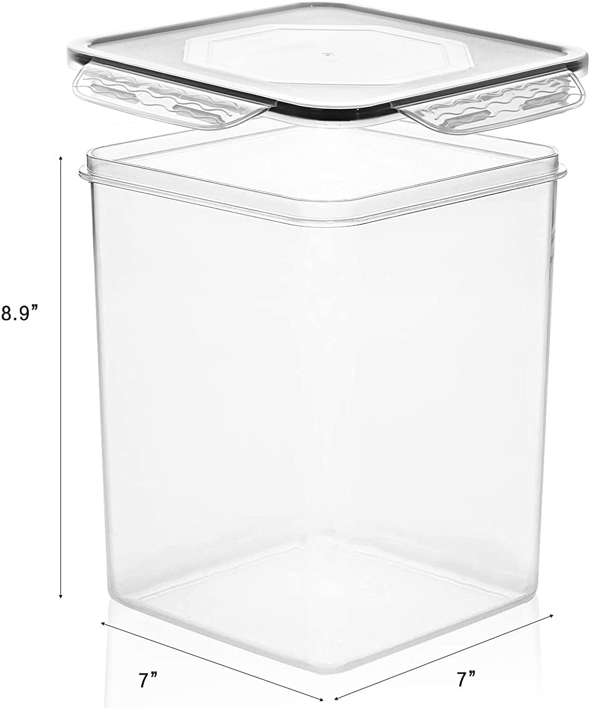 Large Food Storage Containers 5.2L (175oz), MCIRCO 4 Pieces BPA Free Plastic Airtight Food Storage Containers for Flour, Sugar, Baking Supplies, with 4 Measuring Cups and 20 Labels