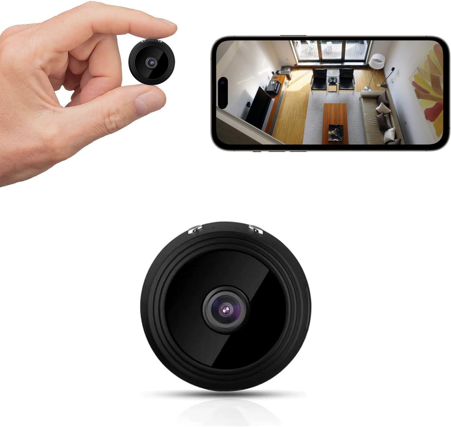 Mini Hidden Spy Camera, WiFi Wireless Small Camera, Home Security Cameras for Pet, Baby with Night Vision, Motion Detection, App Control A9