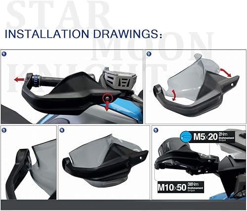 Miniatura 7 de Parabrisas de motocicleta compatible con BMW F750GS F850GS 2018-2020 protector de mano protector de mano para parabrisas F 750 GS F 850 GS 2018 2019