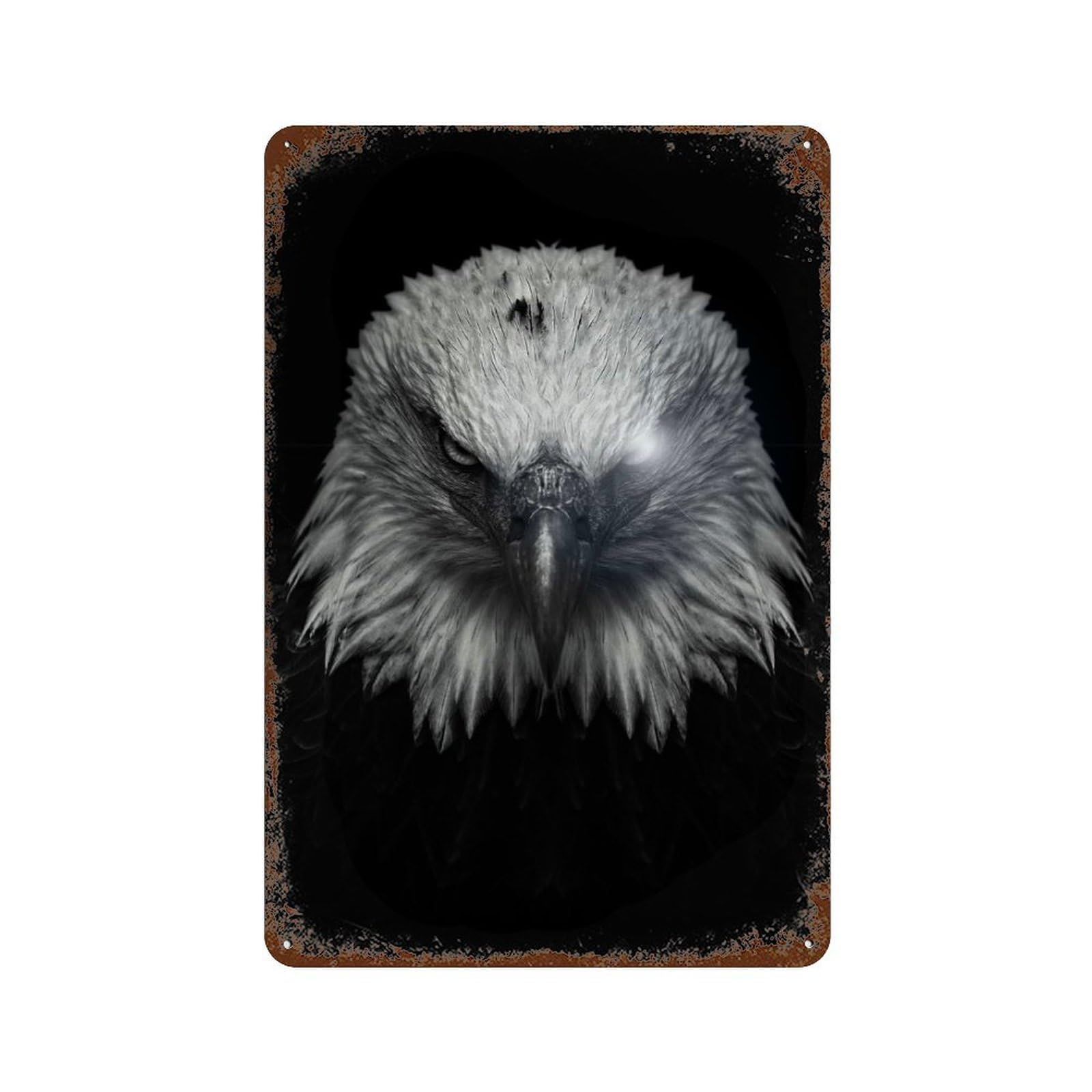 Angry Eagle Poster Rust Effect Tin Sign 11.8"x7.9", Rustic Home Decor for Cafe, Home Bar And Lounge Decor