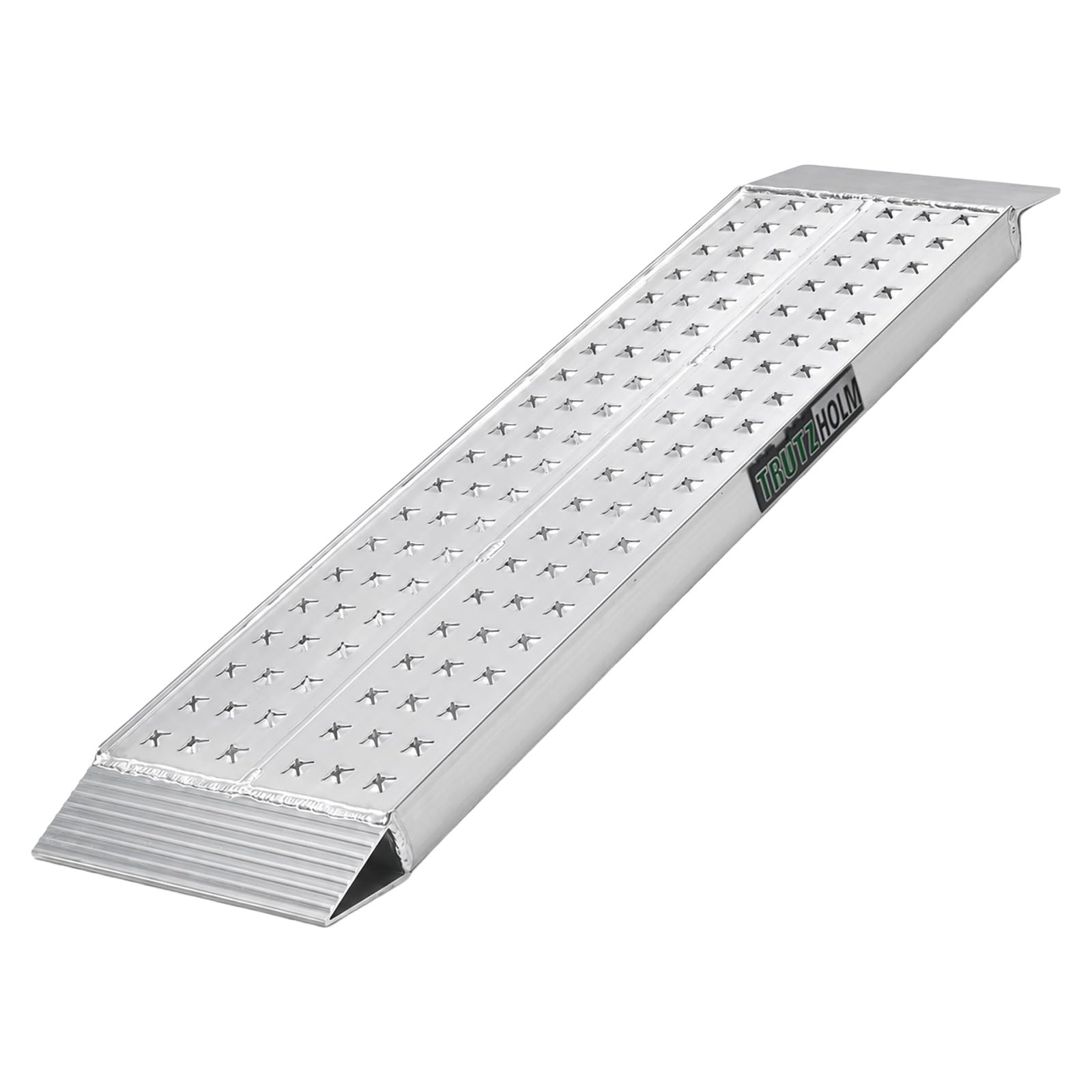 TRUTZHOLM 1x Auffahrrampe Alu Traglast 270 kg Länge 100 cm Breite 28 cm | gelochte rutschfeste Lauffläche Verladerampe Motorradrampe inkl. Sicherungsbolzen