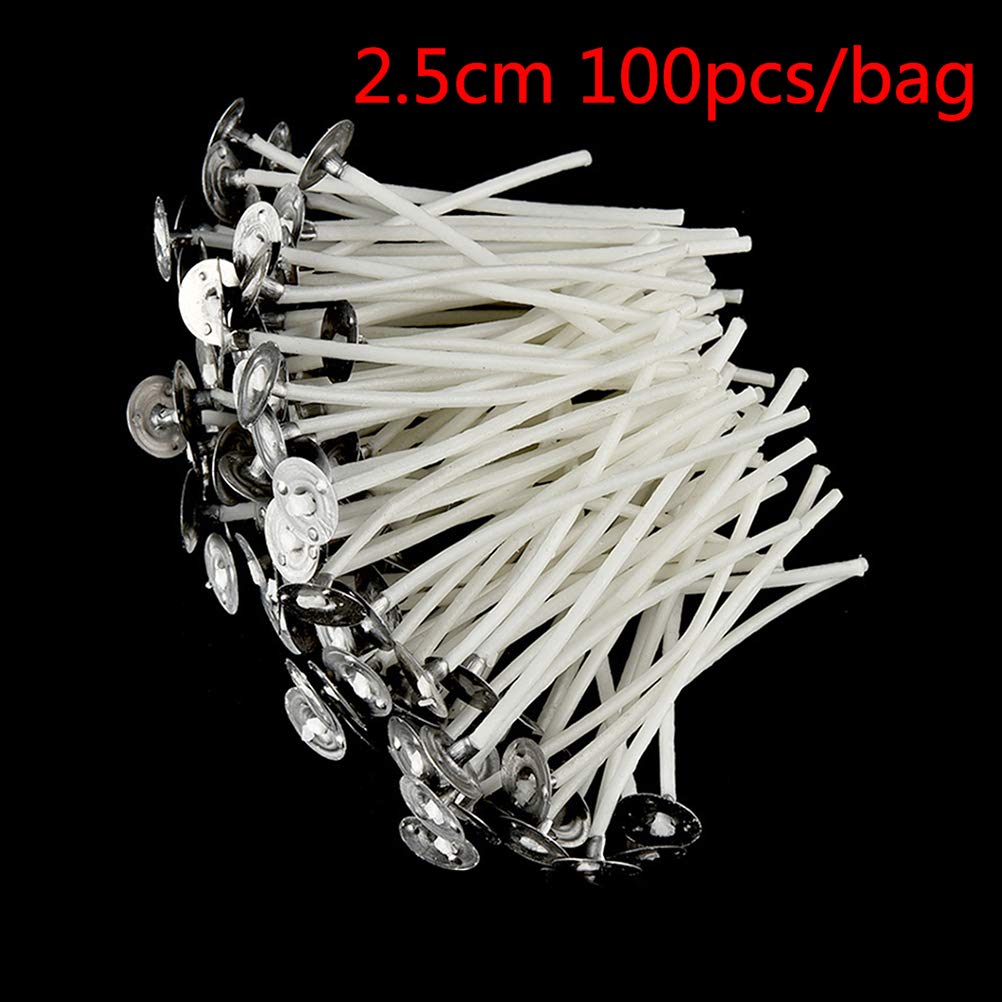 TIANTIAN 100Pcs Low Smoke Candle Wicks for Candle Making/Candle DIY, Making Votive Candle, Container and Pillar Candles5 Size (2.5cm,5 cm,6cm,7cm and 9cm)