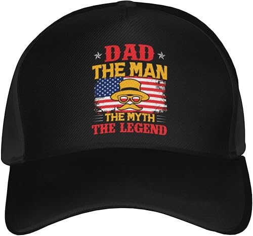 LIFANGMI Dad The Man The Myth The Legend Baseball Cap for Men Women Breathable Baseball Caps Casual Outdoor Hat Adjustable Trucker Hats Dad Cap Black