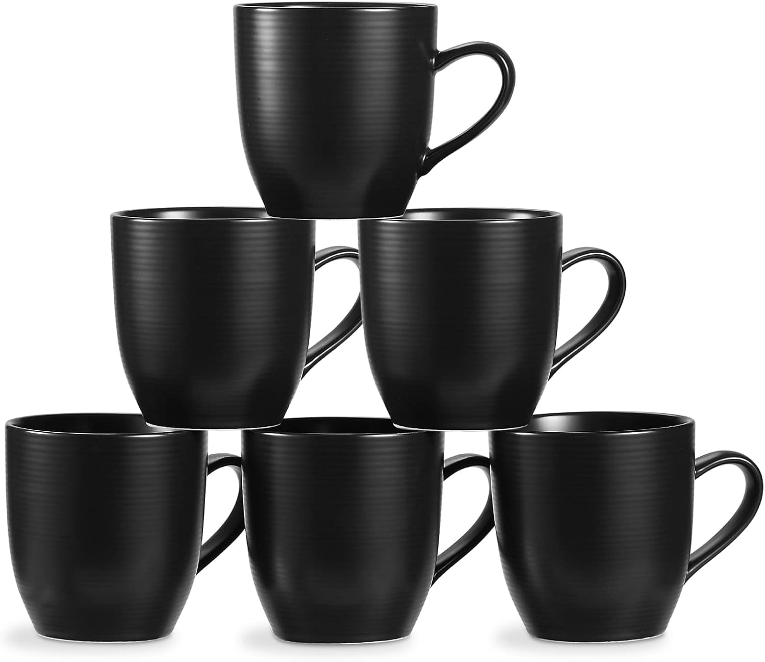 ONEMORE Coffee Mugs Set of 6, 16 oz Ceramic Mug with Handle for Tea Cocoa Milk Juice
