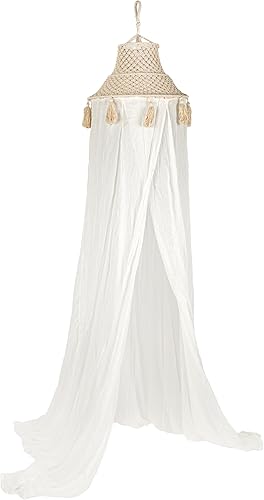 Toldo de macramé de algodón blanco con borlas para colgar en la pared, de Creative Co-op