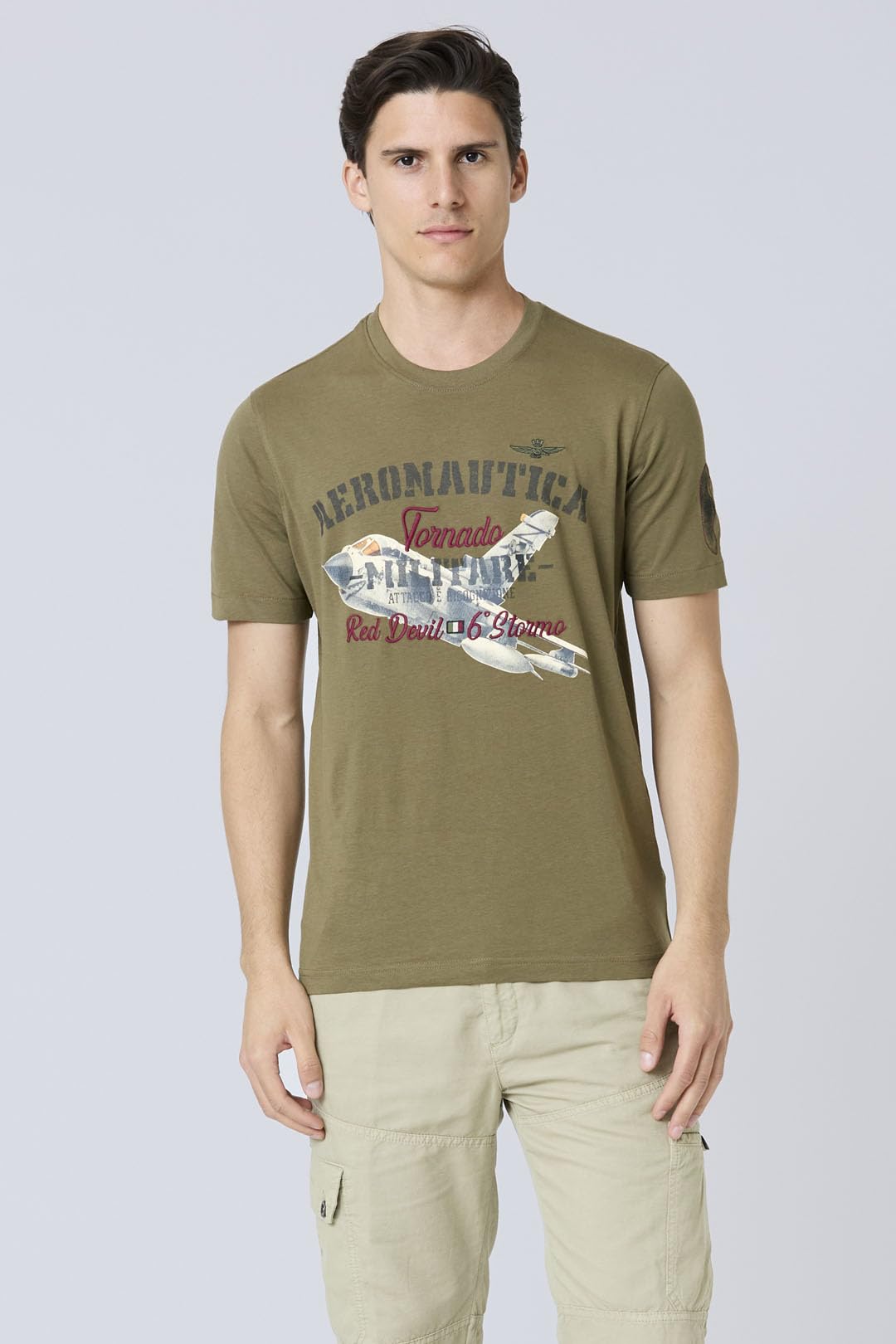 Aeronautica Militare t-Shirt TS2406 da Uomo, Maglia, Maglietta, Felpa, 6o Stormo, Tornado