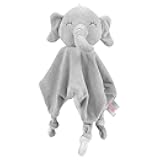 Soft Elephant Security Blanket for Baby Boys and Girls, Snuggle Toy Stuffed Animal (Grey)