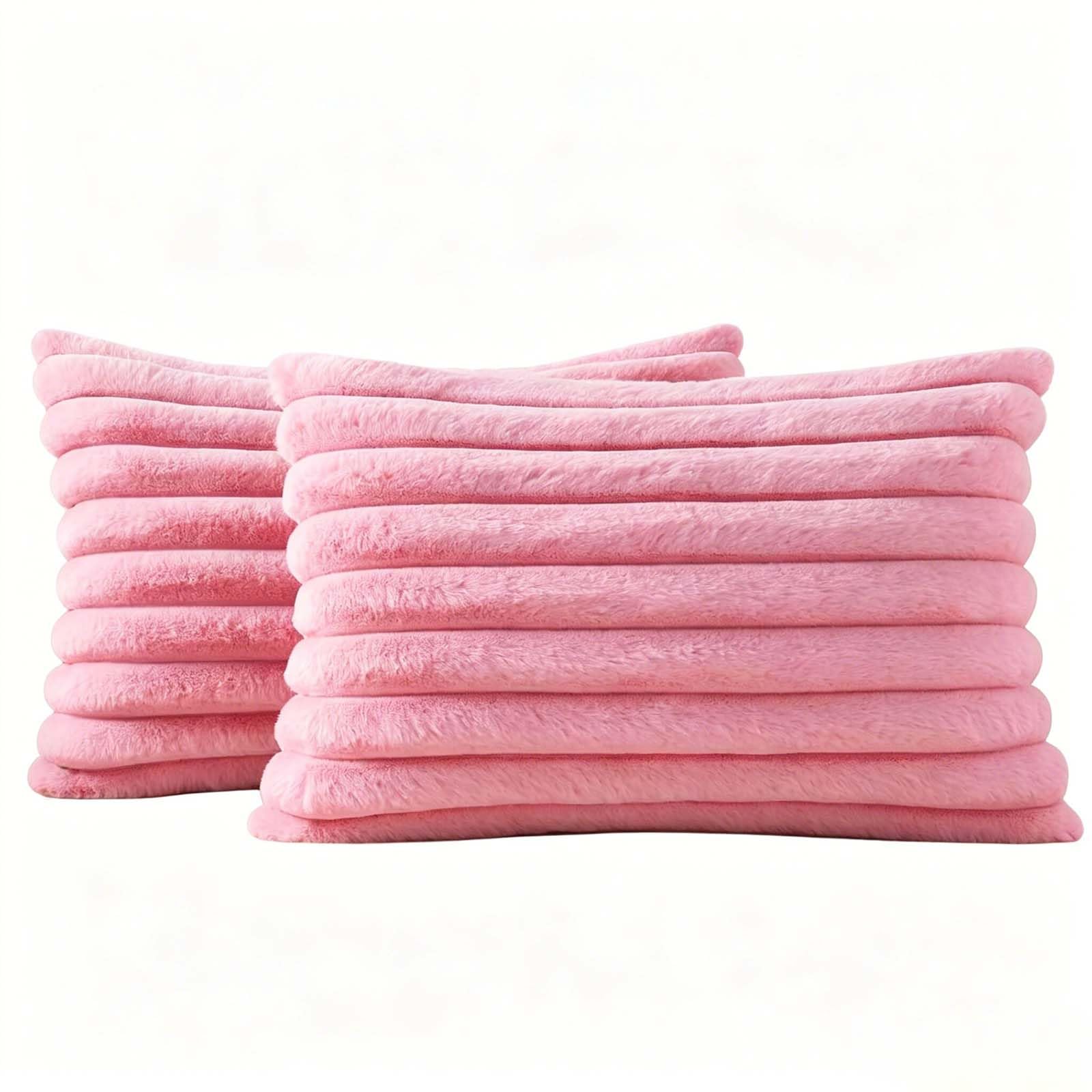 BCCIAPLN Faux Fur Decorative Throw Pillow Covers Set of 2 (No Filling)