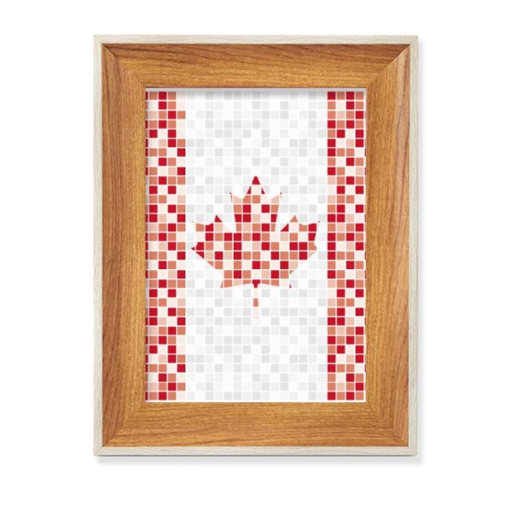 Cadre photo bois Canada feuille d'érable mosaïque tableau affichage bureau