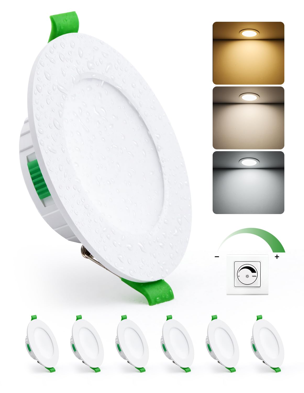 HOMEOW LED Einbaustrahler 230V 68mm - 80mm Lochmaß