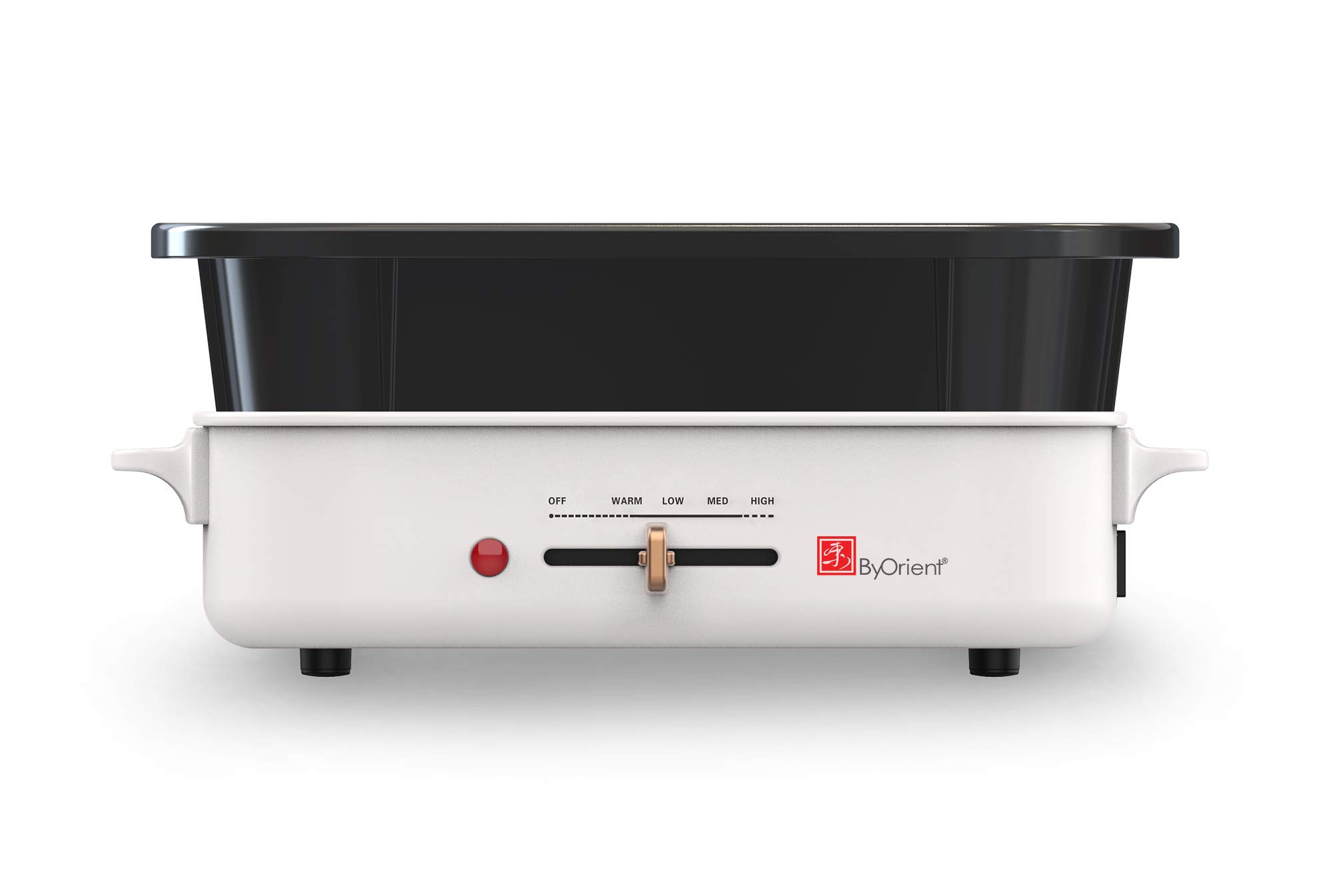 ByOrient Multi-Function Electric Cooker Skillet Compact Multicooker including 2 cooking pans