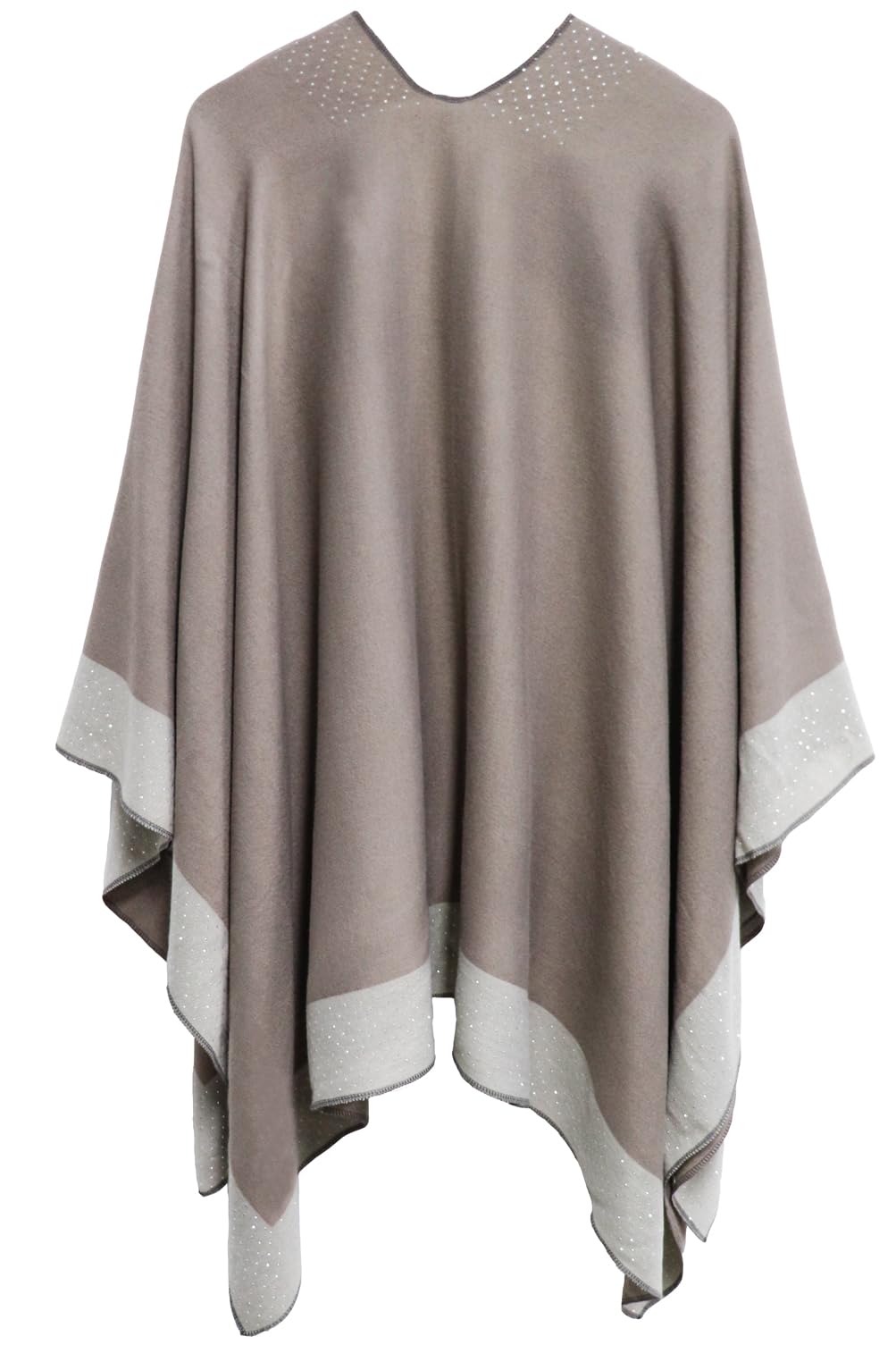 Shmily Girl Poncho Femme Hiver Élégant Châle Femme Chaud Poncho Cape Réversible Écharpe Châle Hiver Automne Poncho Châle Ouvert Cape pour Femme