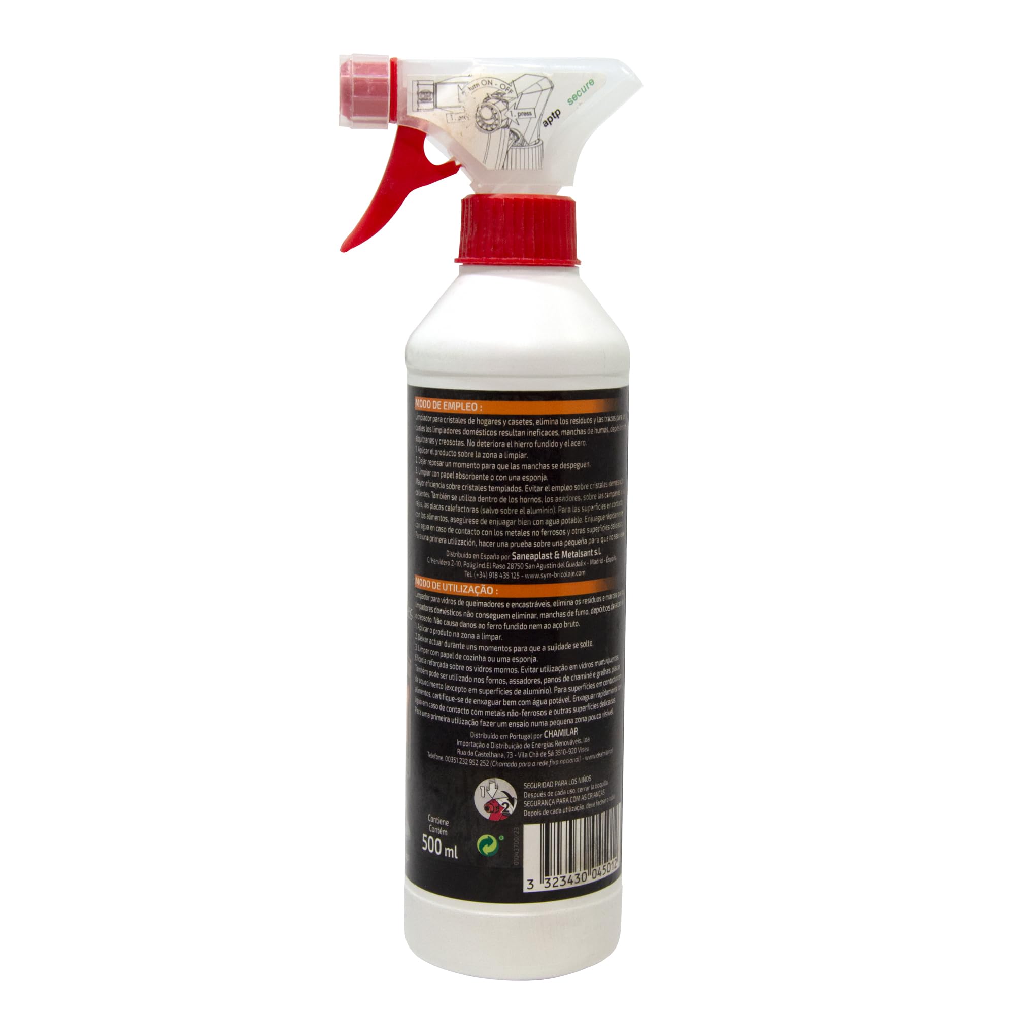PYRO FEU 24512-12 Pack de 2 Limpiacristales antihollín para cristales de horno y chimeneas 2x500 ml, Blanco y marrón — view 3