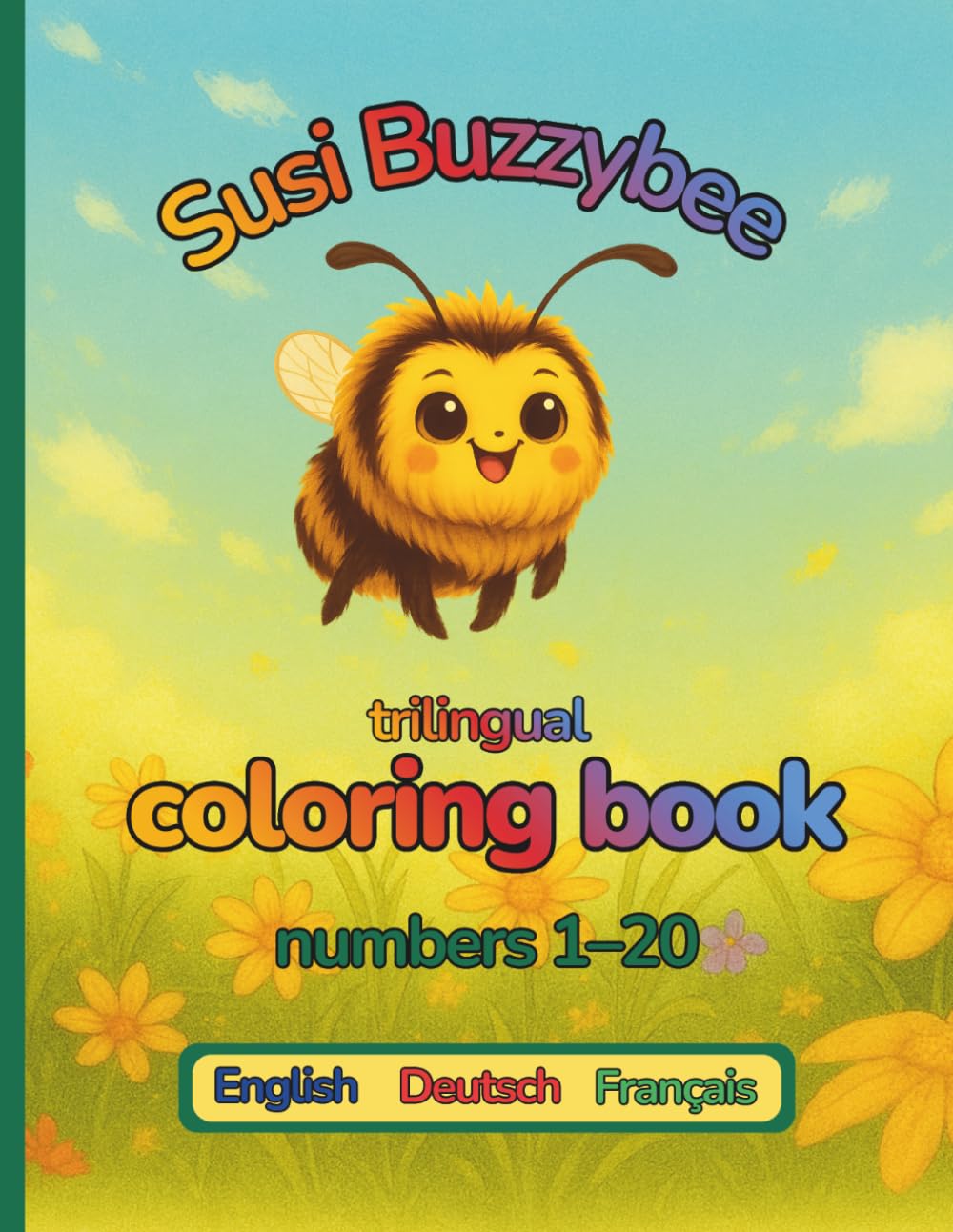 Susi Buzzybee numbers 1-20 English/German/French: trilingual coloring book (Susi Humselbrumm)