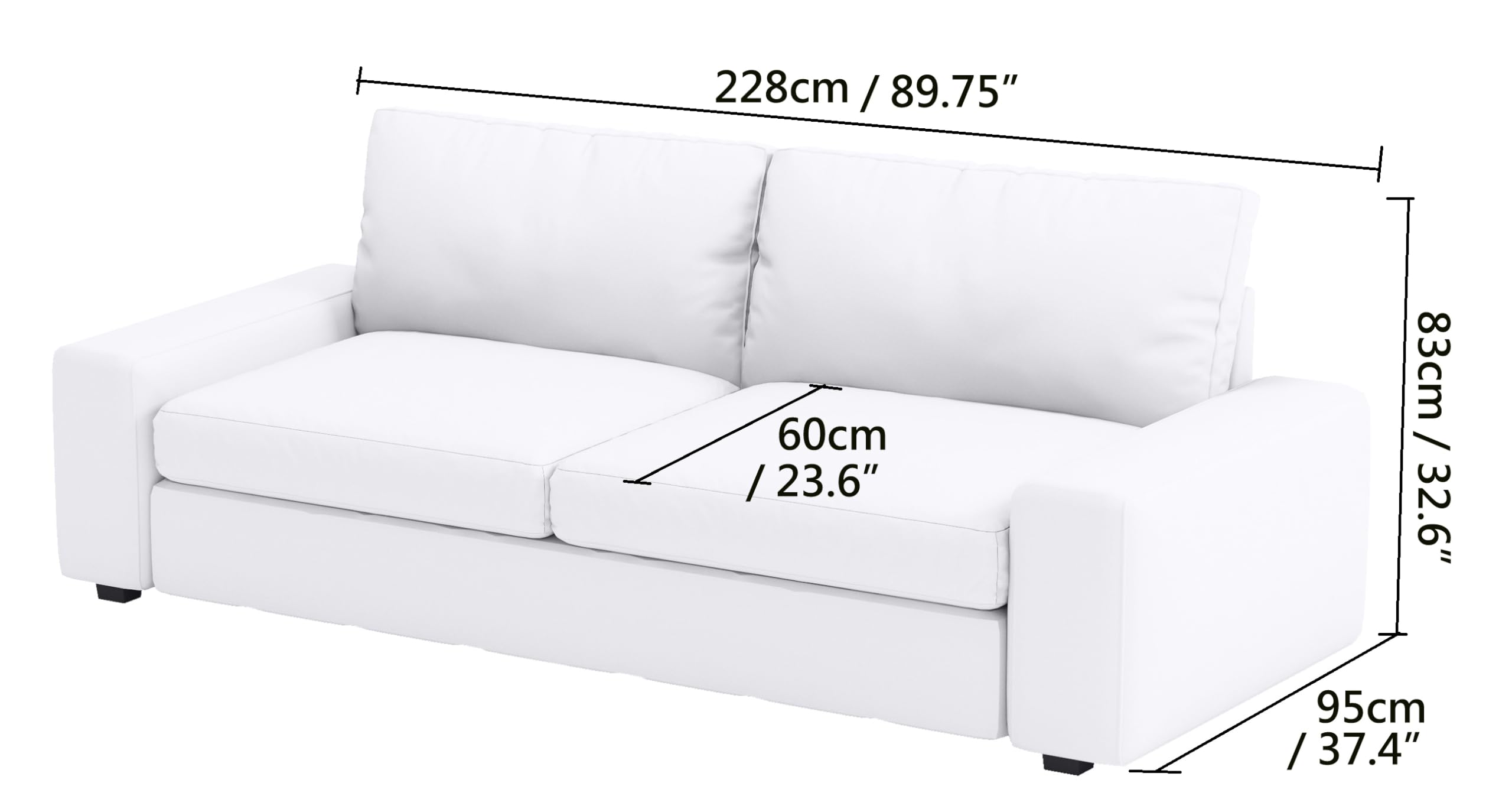 Amazon｜ヘビーコットン KIVIK 3人掛け(ラブシートではありません