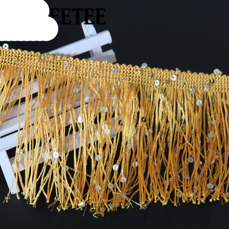 metro 10/15/20/30 cm paillettes ricamate nastro di pizzo nappa per spettacoli teatrali decorazione abiti abiti da ballo fai da te-30 cm-1 metro, oro