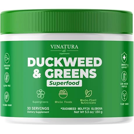 Wolffia Green: Duckweed & Spinach Powder - Smoothie Mix & Superfood Powder of Wolffia Globosa