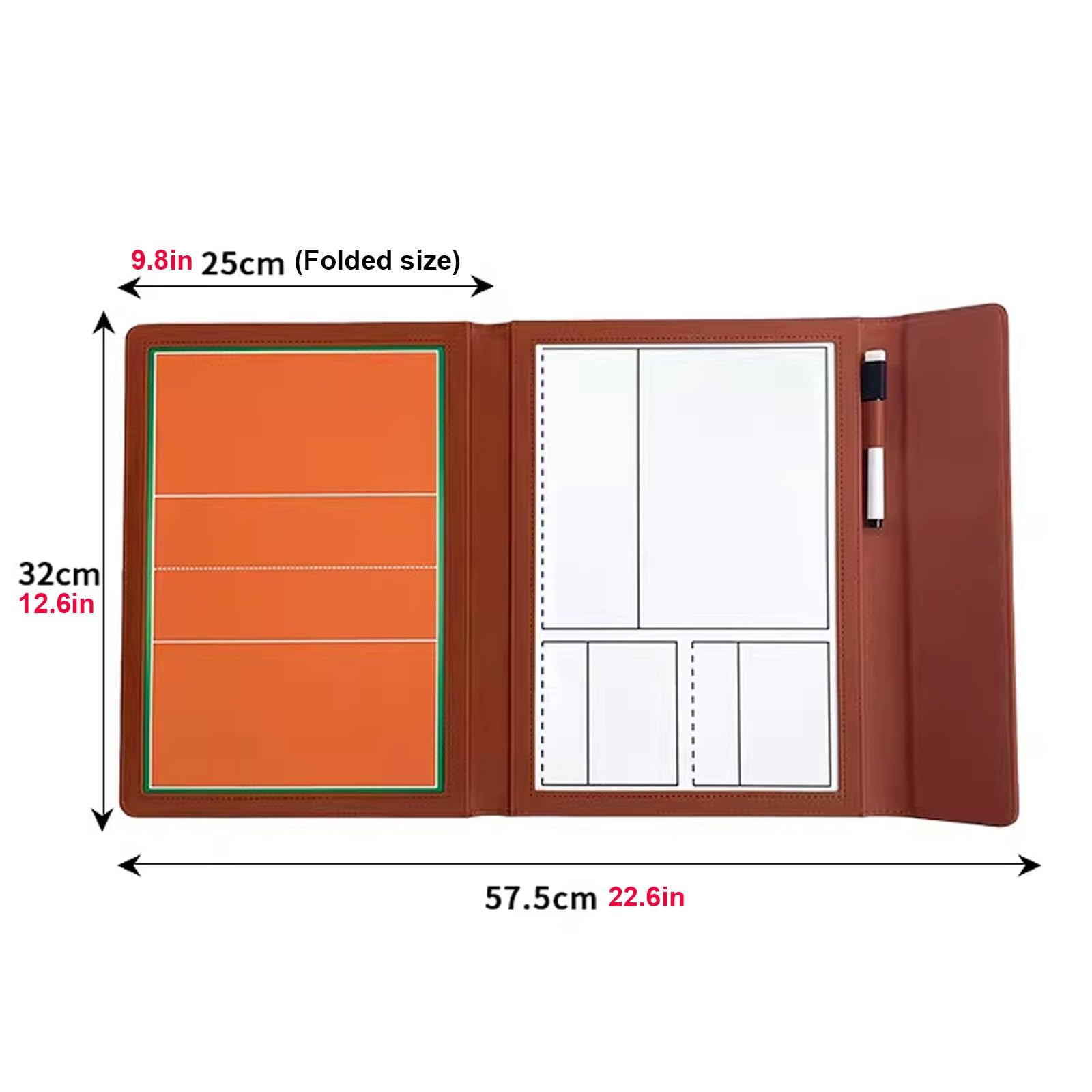Pizarra Entrenador de Voleibol, Pizarra Tactica Magnetica, Pizarra de Entrenamiento de Borrado en Seco, Pizarra de Estrategia de DiseñO de Doble Cara, Carpeta Táctica Plegable