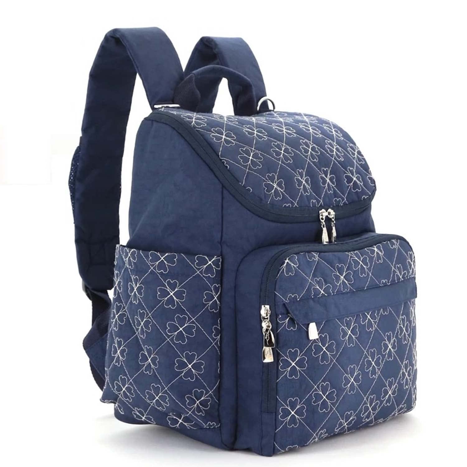 Bolsa de Pañales de Moda para Mamá, Mochila de Viaje para Bebé, Organizador de Pañales, Bolsa de Lactancia para Cochecito de Bebé,Blue