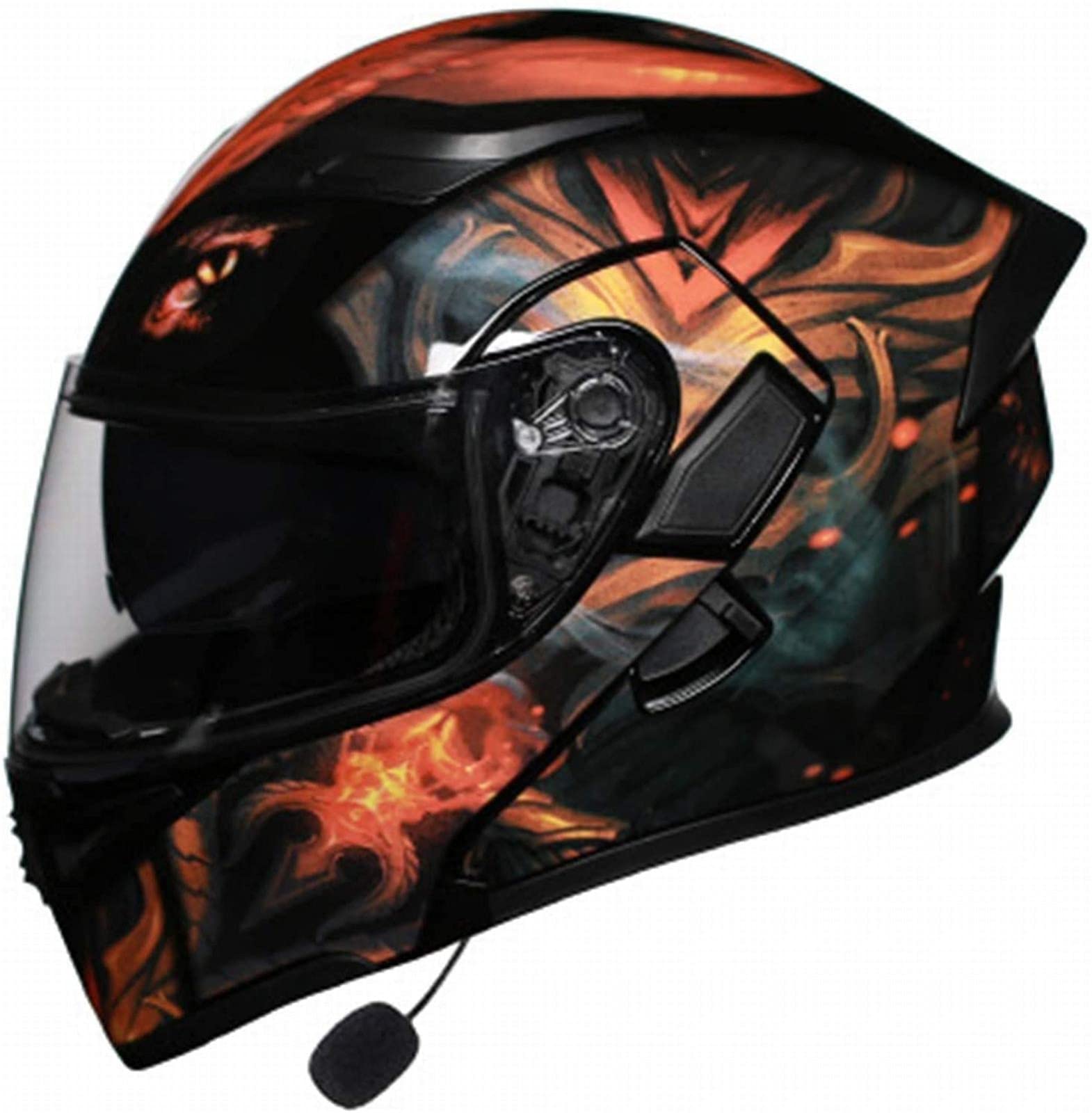 Casco Moto Flip Up Certificato ECE 22.05 - Con Visiera Parasole Interna E Fodera Lavabile