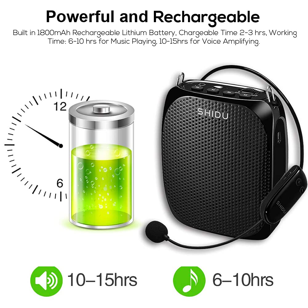 Sprachverstärker Tragbar Wiederaufladbarer Mini Bluetooth Lautsprecher Wireless Mikrofon-Headset 25m PA System