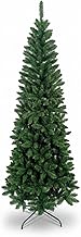 DAYRON 210 cm Narrow Artificial Christmas Tree in Green with 848 Folding Branches and Foldable Metal Stand, Quick and Easy to Store