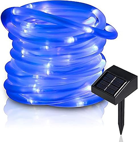 Tira de luces solares de lichi para exteriores, 16.5 pies, 50 LED, impermeable, con cuerda de luces para exteriores, ideal para decoración del