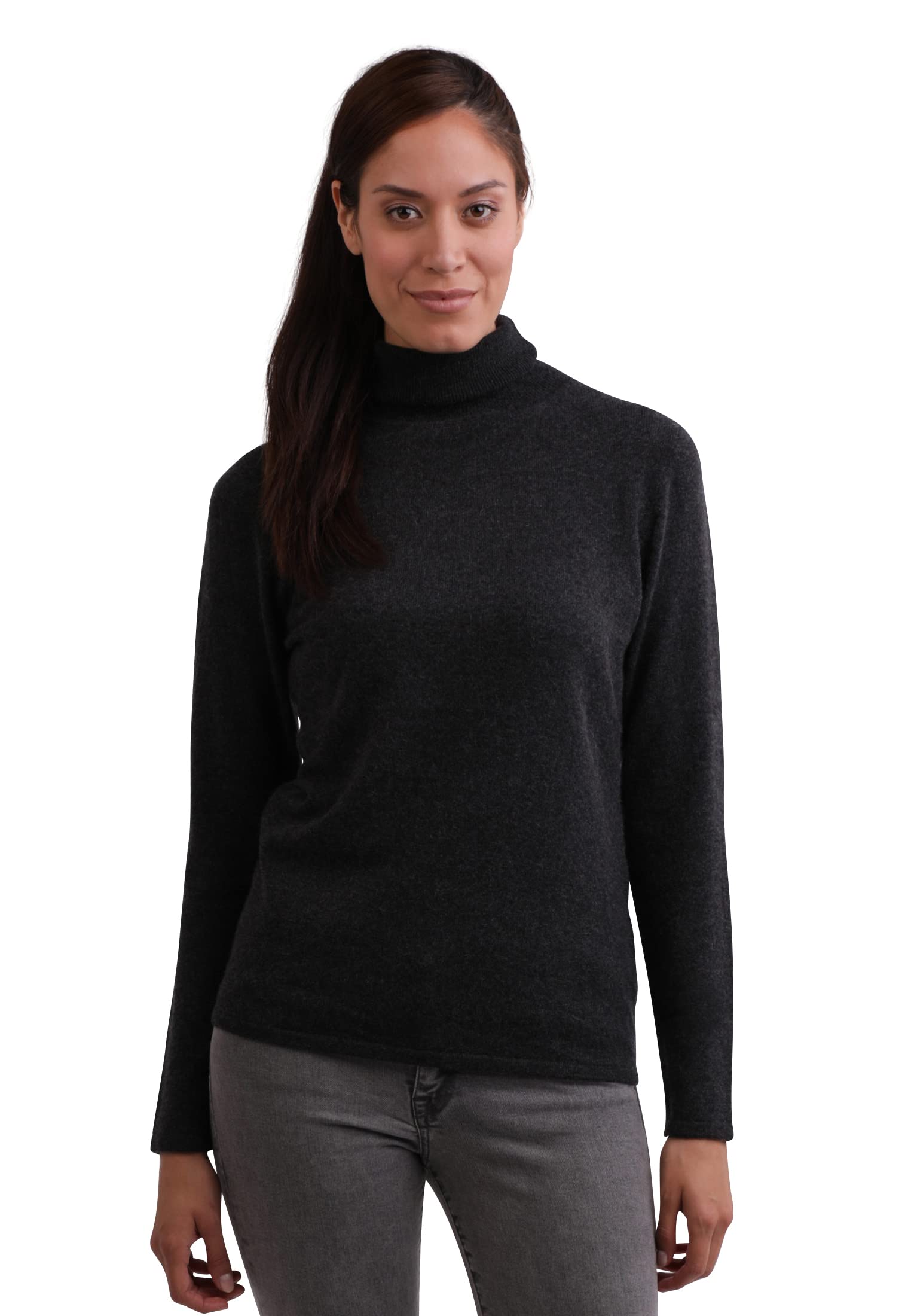 CASH-MERE.CH100% Cashmere Women's Pullover Turtleneck 2-Ply