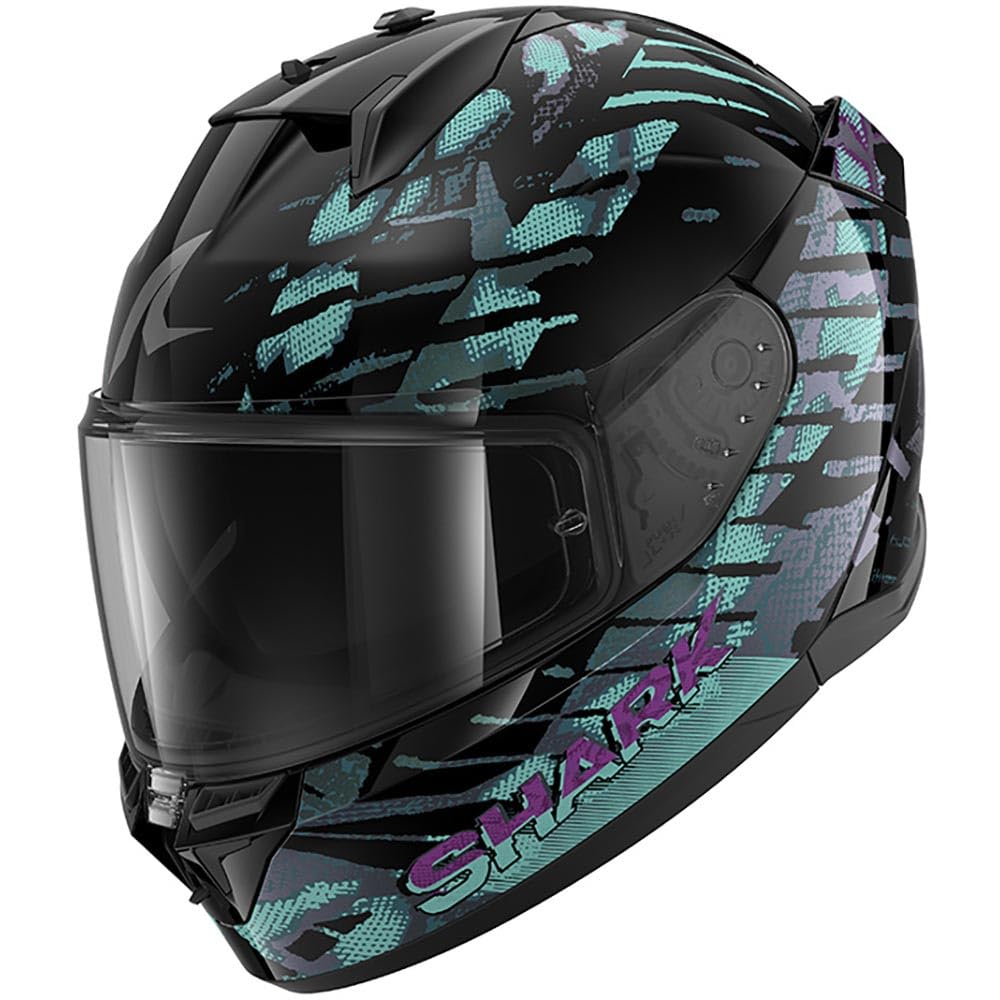 SHARK, Casque Moto Intégral D-​SKWAL 3 REPTAIA Black Cameleon Black KXK, M