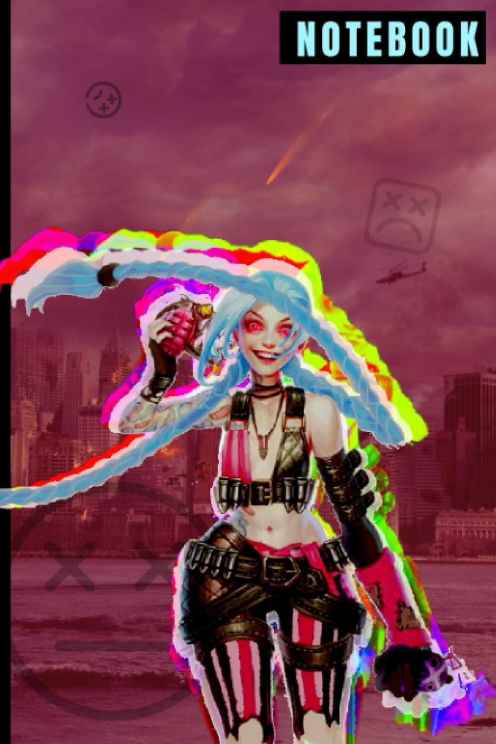 Notebook: Jinx, Arcane LoL Inspired Journal: Small 6 x 9 (Lined Pages, Composition Book, Journal)