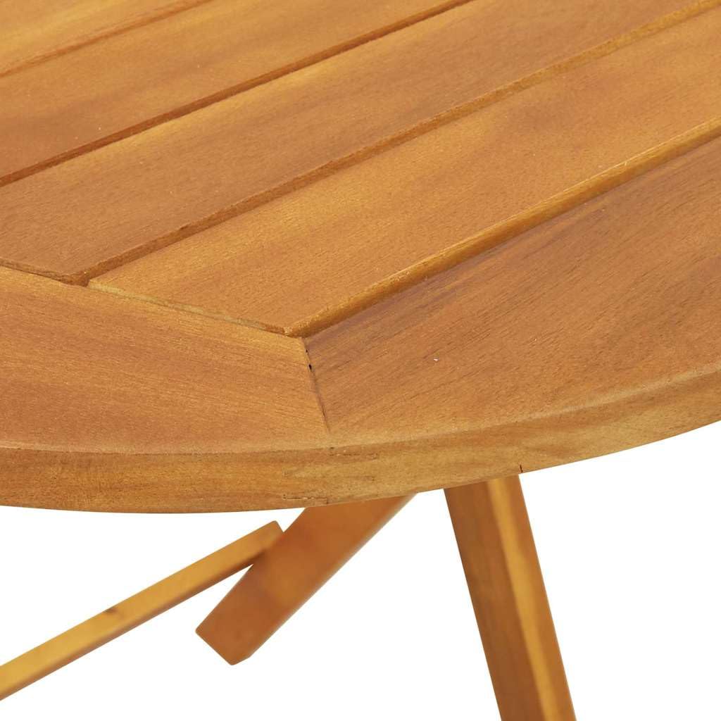 vidaXL Mesa de Jardín Plegable Redonda Ø60 x 72cm de Madera Sólida de Acacia, Ideal para el Exterior, Diseño Moderno, Acabado Suave y Brillante, Ahorra Espacio, Cenas o Cafés. Mueble P