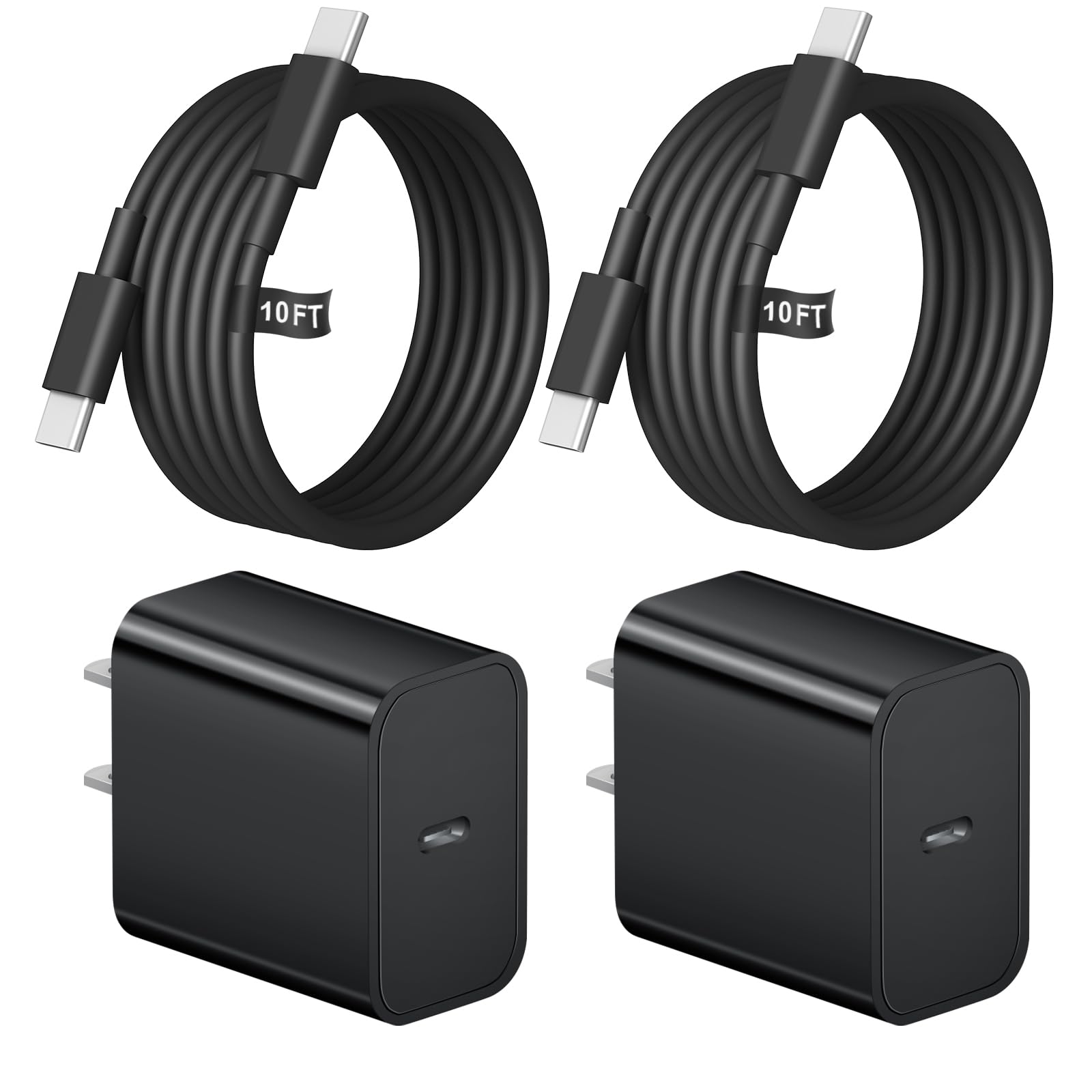 10FT iPhone 17 16 15 Charger Fast Charging USB C Charger Block Type C Chagrer Fast Charging 2-Pack for iPhone 17/17 Plus/17 Pro/17 Pro Max/iPhone 16/