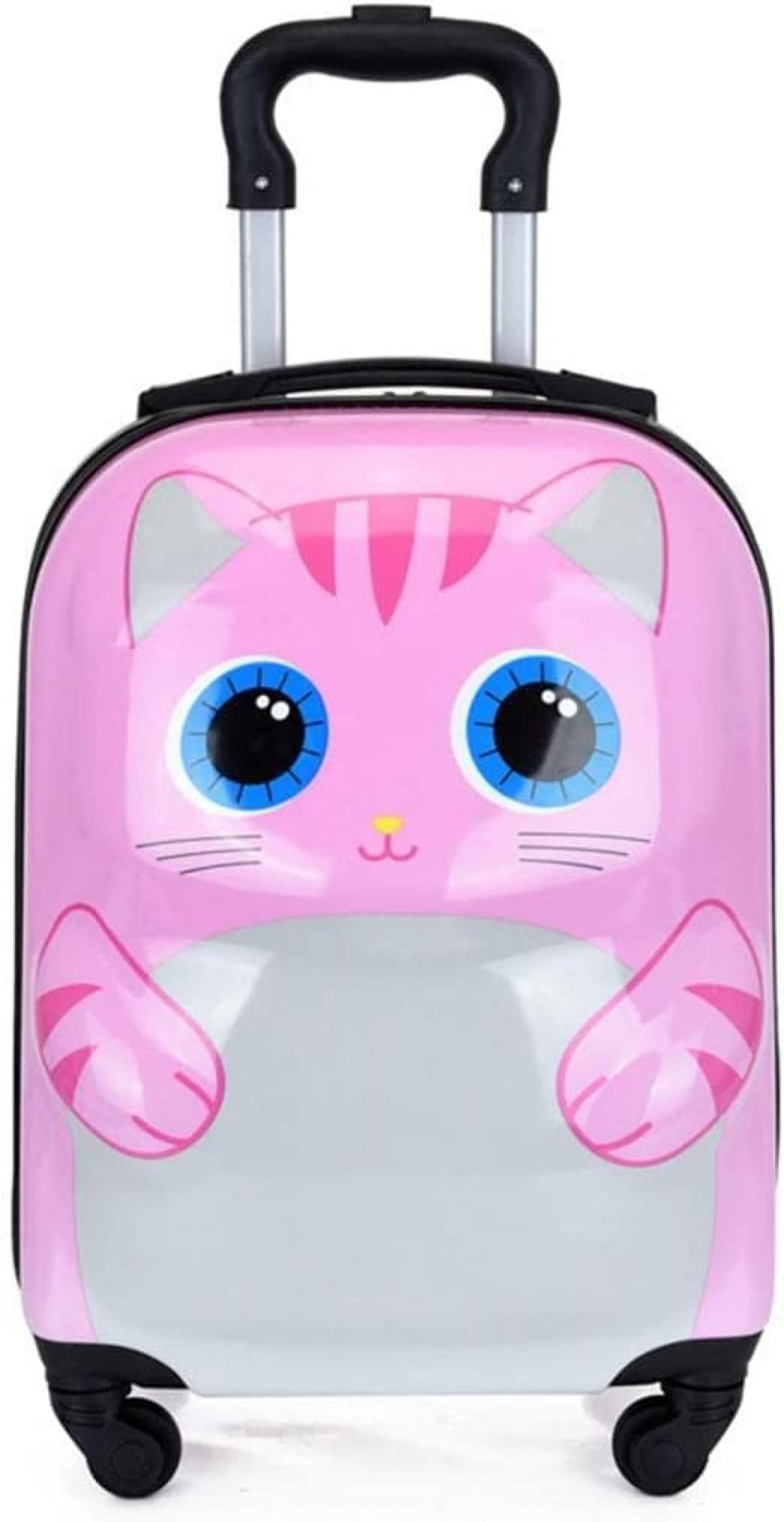 ZJUANCute Children Suitcase, Cartoon Travel Luggage, Boy And Girl Lightweight Hard Shell Trolley Small Suitcase with 4 Wheels, Kindergarten Boarding Case Cute Suitcase Gift-Kittens