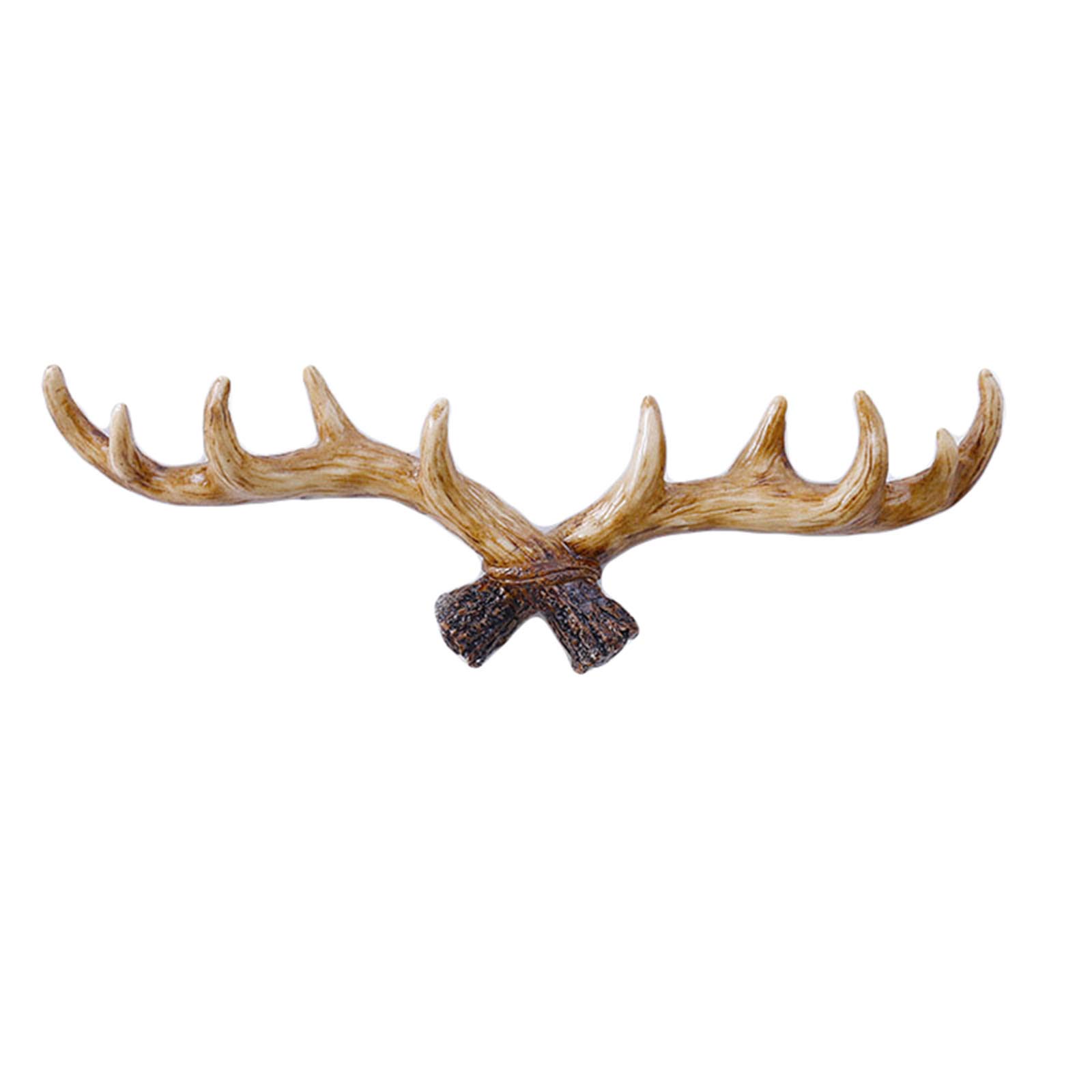 IXMLDAXD Coat rack， 16" Rustic Resin Deer Antlers Wall Mounted Coat Hooks,Shabby Chic Rack, Key Holder, Hat Hanger