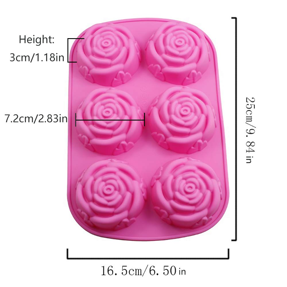 Fleur Moule En Silicone Multifonctionnel à 6 Cavités, Moule à Gâteau, Moule à Chocolat, Moule à Savon Artisanal Bricolage, Moule à Savon En Silicone, Vous Pouvez Faire Votre Propre Muffin Pudding Etc