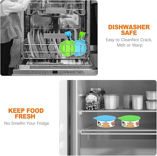 Miniatura 4 de ZukoCert Paquete de 2 tapas para latas de comida para perros y gatos, se ajustan a tres estándares de tamaño diferentes, con dos cucharas, se adapta