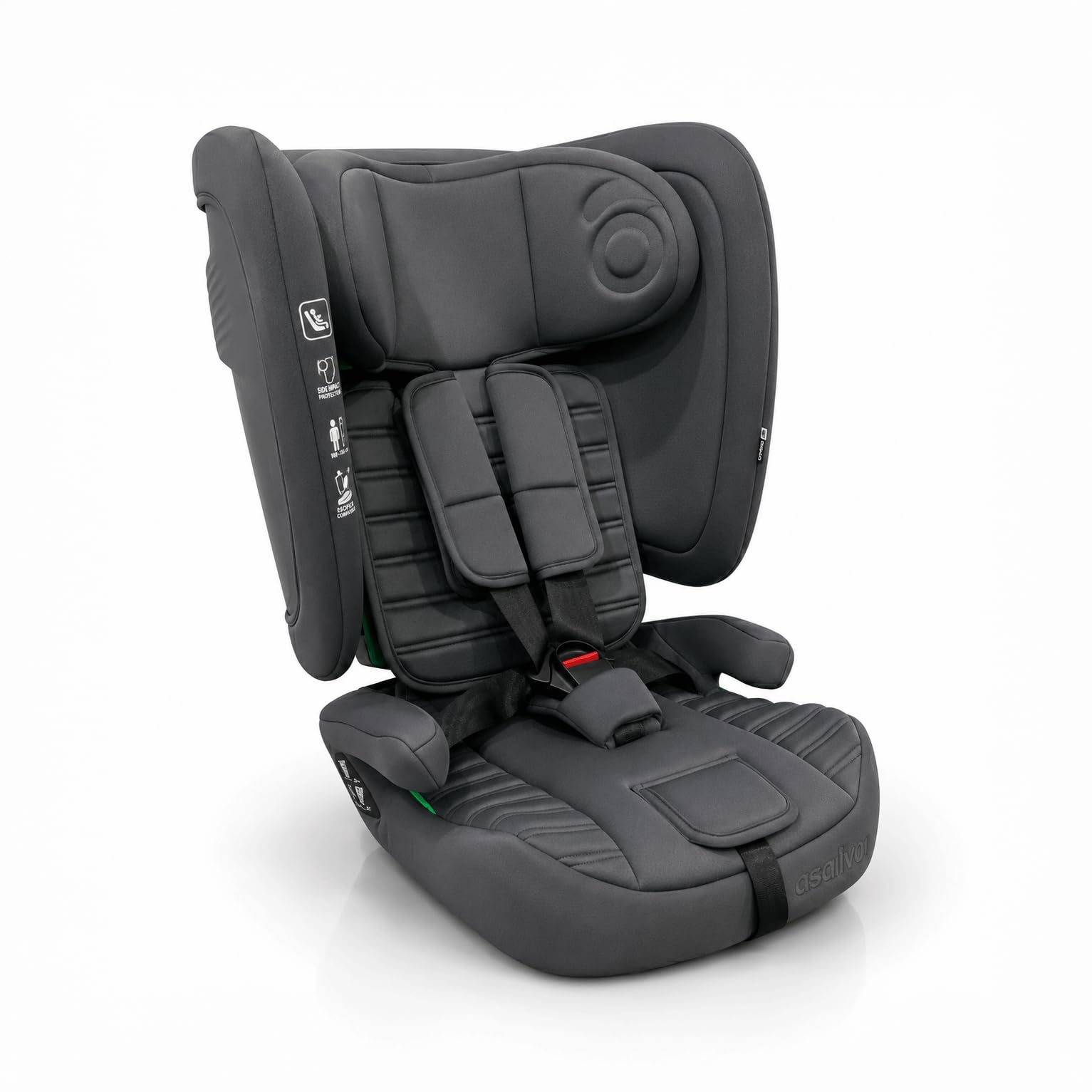 Silla de coche i-Size evolutiva 76-150 cm | Homologada ECE R129, arnés 5 puntos, respaldo reclinable y autoajustable, protección lateral | Neocare Gris Asalvo